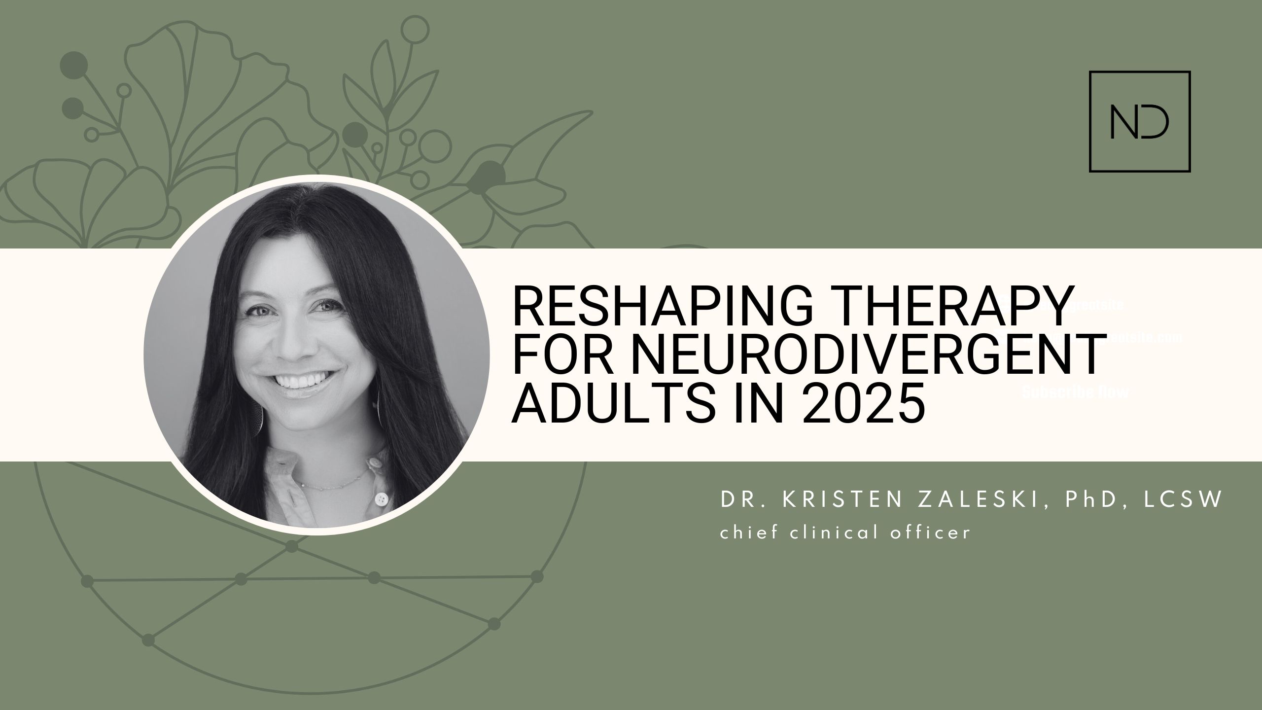 RESHAPING THERAPY FOR NEURODIVERGENT ADULTS